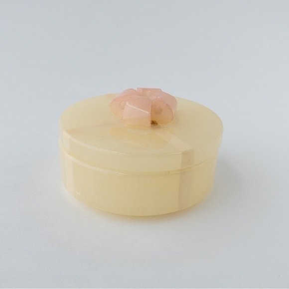 Natural Stone Jewelry Box Trinket Dish Jar with Lid Vintage - Picture 4 of 13